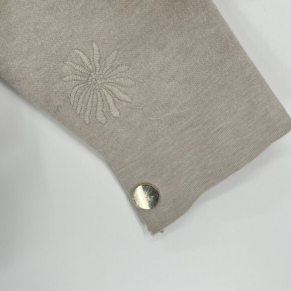 Elie. Elie Tahari Cardigan Womens XL Tan Oatmeal Heather Neutral Cozy Monochrome - Picture 8 of 11